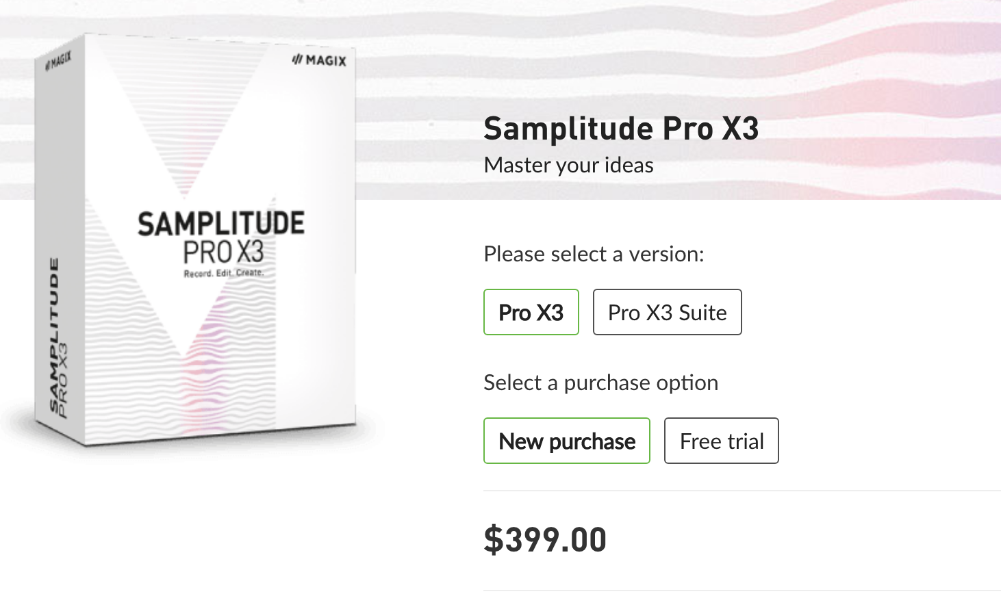 Samplitude Pro X3｜通常盤 画像